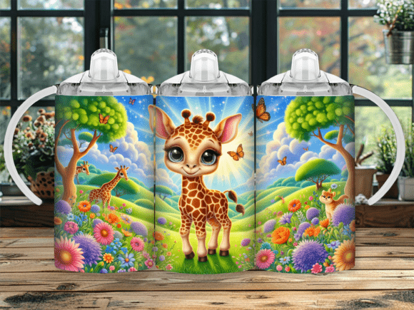 Download Spring Garden Giraffe Kids Tumbler Wrap - Wrap Collection