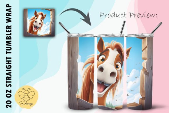 Download Horse Cartoon Tumbler Wrap (19) - Wrap Collection