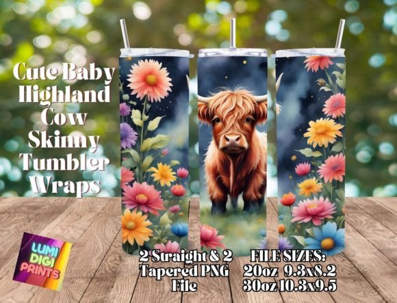 Download Highland Cow Watercolor Tumbler Wrap PNG - Wrap Collection