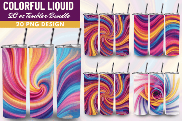 Download Colorful Liquid 20oz Tumbler Wrap Bundle - Wrap Collection