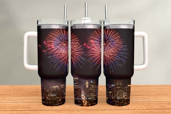Download Night City Fireworks Tumbler Wrap PNG - Wrap Collection