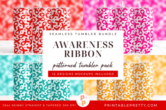 Download Awareness Ribbon Tumbler Wrap Bundle - Wrap Collection