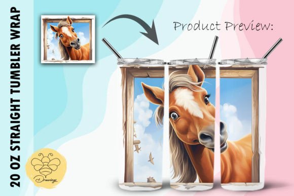 Download Horse Cartoon Tumbler Wrap (04) - Wrap Collection