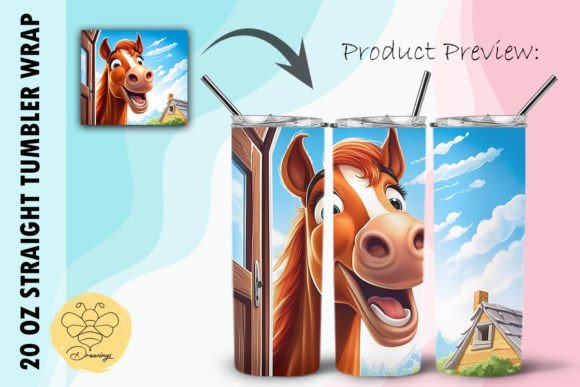 Download Horse Cartoon Tumbler Wrap (06) - Wrap Collection