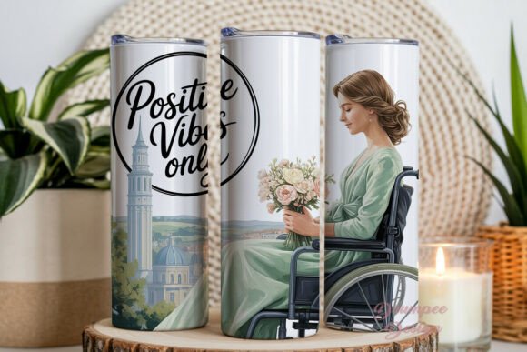 Download Positive Vibes Woman 20oz Tumbler Wrap - Wrap Collection