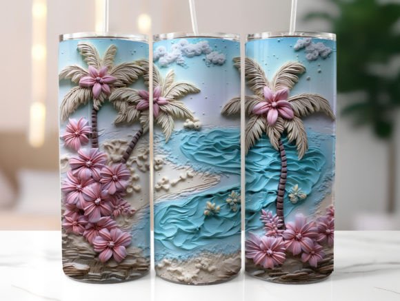 Download Pastel Beach 20oz Skinny Tumbler Wrap - Wrap Collection