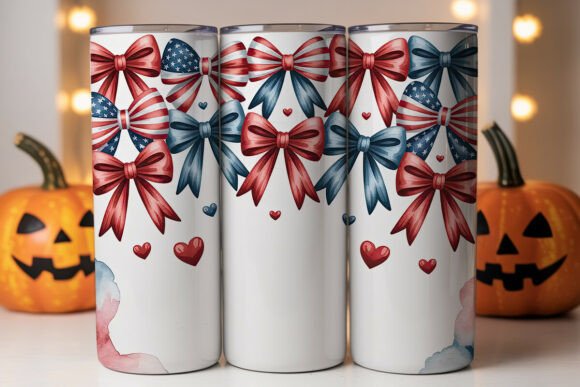 Download Patriotic Bow Tumbler Wrap - Wrap Collection