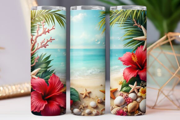 Download Summer Beach Tumbler Wrap Skinny 20oz - Wrap Collection