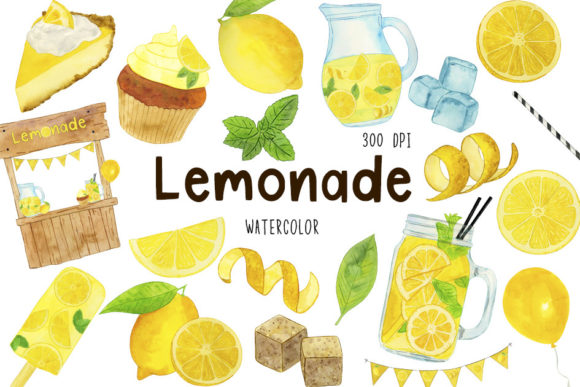 Download Watercolor Lemonade Clipart, Summertime - Summertime Collection