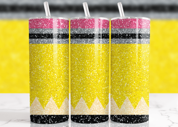 Download Glitter Pencil Teacher Tumbler Wrap - Wrap Collection