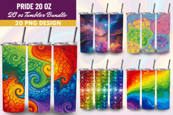 Download Rainbow Fluid Art Tumbler Wrap Bundle - Wrap Collection