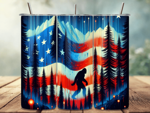 Download Vintage Patriotic Bigfoot Tumbler Wrap - Wrap Collection