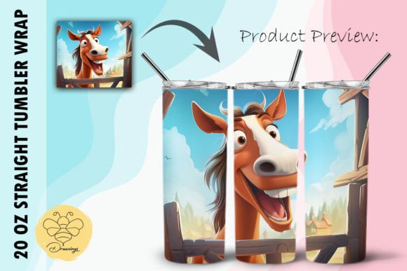 Download Horse Cartoon Tumbler Wrap (18) - Wrap Collection