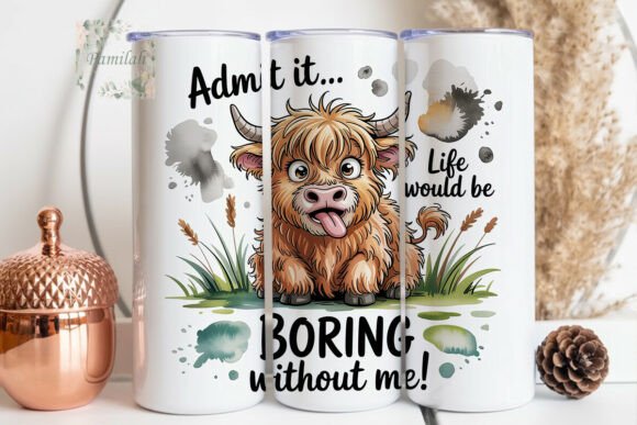 Download Funny Highland Cow 20oz Tumbler Wrap - Wrap Collection