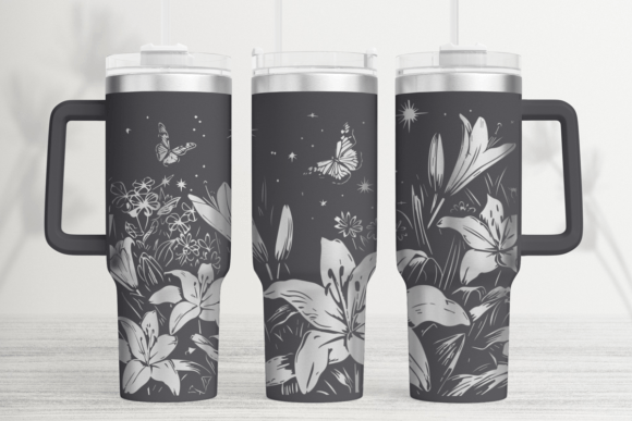 Download Lilly Flowers 40oz Laser Tumbler Wrap - Wrap Collection
