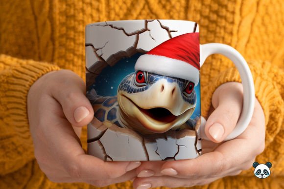 Download 3D Christmas Sea Turtle Mug Wrap 2 - Wrap Collection