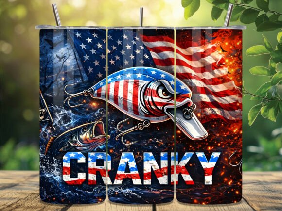 Download Cranky Fishing USA Flag Tumbler Wrap - Wrap Collection