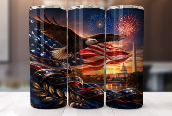 Download 4th of July Eagle Tumbler Wrap - Wrap Collection