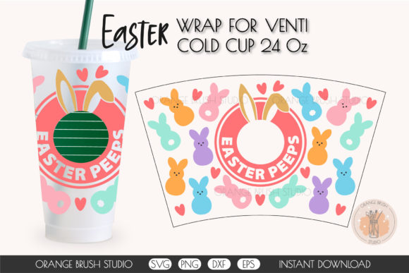 Download Easter Bunny Ears SVG Full Wrap Venti - Wrap Collection
