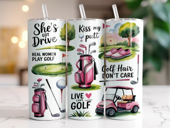 Download Funny Women Golf Skinny Tumbler Wrap - Wrap Collection