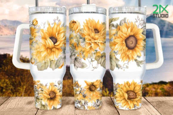 Download Sunflower 40oz Quencher Tumbler Wrap - Wrap Collection