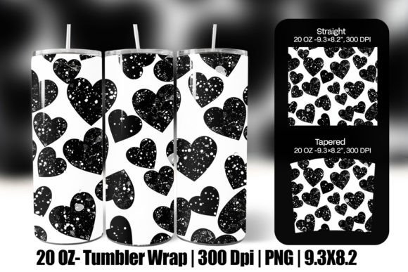 Download Black Valentine Heart Tumbler Wrap Png - Wrap Collection