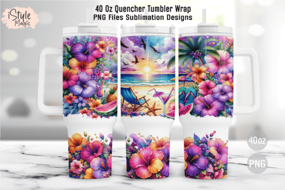Download Beach Summer 40oz Tumbler Wrap PNG - Wrap Collection