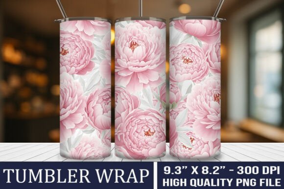 Download Elegant Peony Sublimation Tumbler Wrap - Wrap Collection