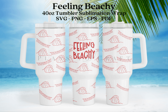 Download Feeling Beachy Summer 40oz Tumbler Wrap - Wrap Collection