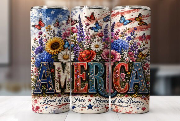 Download America Land of the Free Tumbler Wrap - Wrap Collection