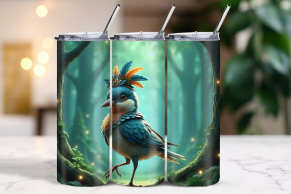 Download Christmas Vibrant Feathered Bird Tumbler Wrap - Premium Resources