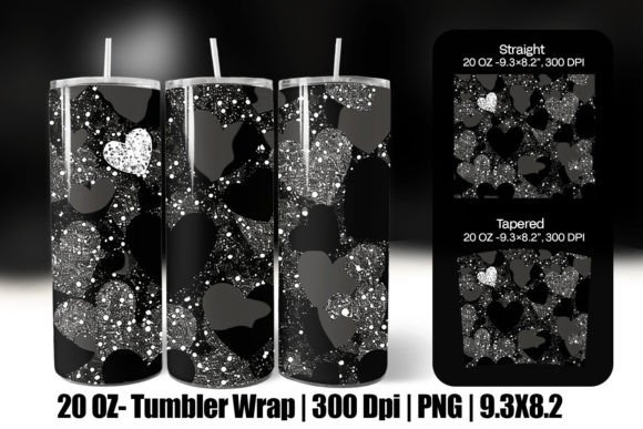 Download Black Valentine Heart Tumbler Wrap Png - Wrap Collection