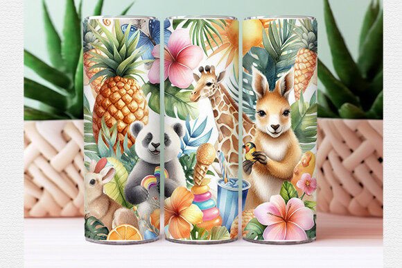 Download Watercolor Tropical Animal Tumbler Wrap - Wrap Collection