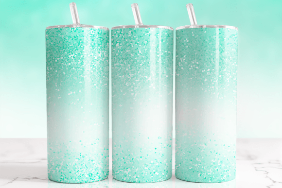 Download Ombre Mint Glitter Tumbler Wrap - Wrap Collection