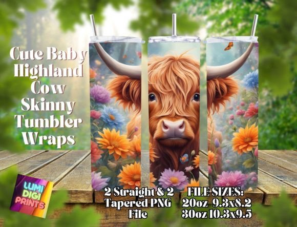 Download Highland Cow Watercolor Tumbler Wrap PNG - Wrap Collection