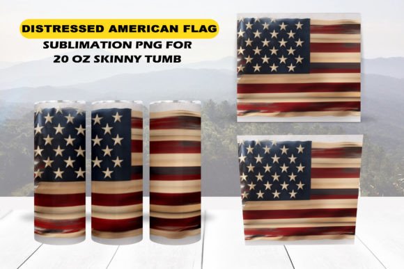 Download Distressed American Flag  Tumbler Wraps - Wrap Collection