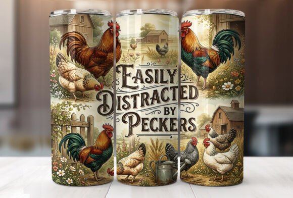 Download Funny Farm Chicken Skinny Tumbler Wrap - Wrap Collection