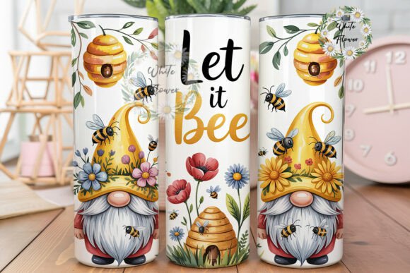 Download Let It Bee Honey Gnome 20oz Tumbler Wrap - Wrap Collection