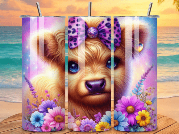 Download Colorful Baby Highland Cow Tumbler Wraps - Wrap Collection