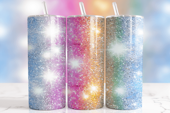 Download Rainbow Sparkle Glitter Tumbler Wrap - Wrap Collection