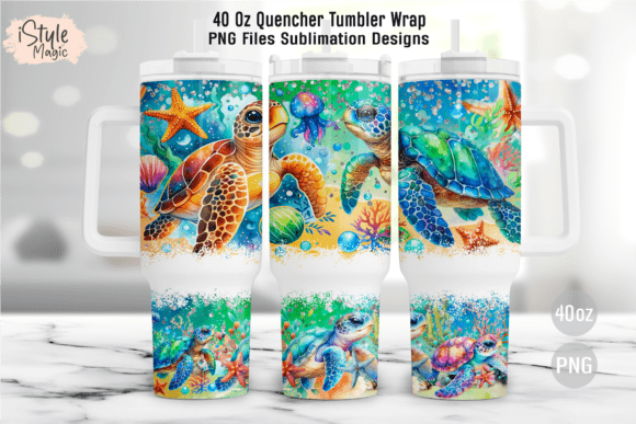 Download Sea Turtle Summer 40oz Tumbler Wrap PNG - Wrap Collection