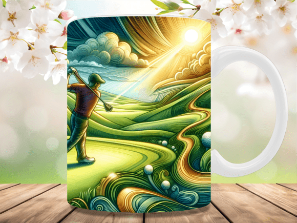 Download Artistic Golf Swing Landscape Mug Wrap - Wrap Collection