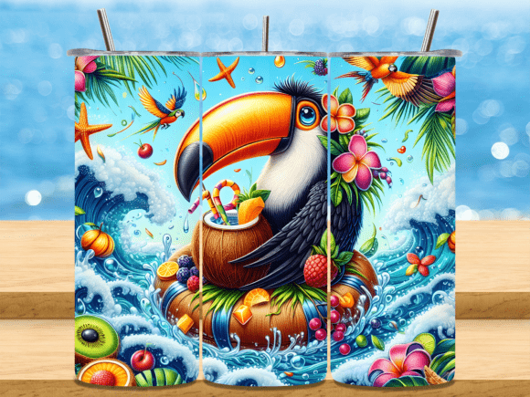 Download Toucan Bird with Exotic Fruit Tumbler - Premium Resources