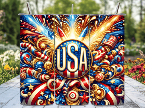 Download USA Patriotic Fireworks Tumbler Wrap - Wrap Collection