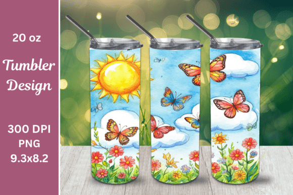 Download Colorfu Butterfly 20 Oz Tumbler Wrap - Wrap Collection