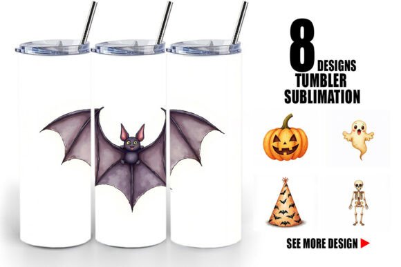 Download Retro Halloween Tumbler Wrap - Wrap Collection