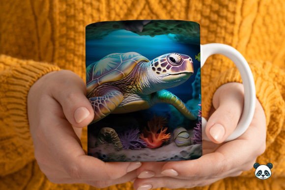 Download 3D Sea Turtle Mug Wrap Sublimation - Wrap Collection